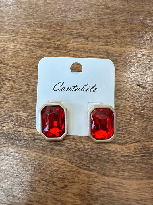 Red Diamond Earrings